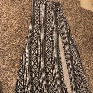 Black and white maxi skirt